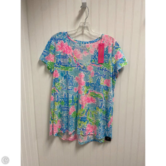 Top Short Sleeve Designer By Lilly Pulitzer In Multi-colored, Size: L