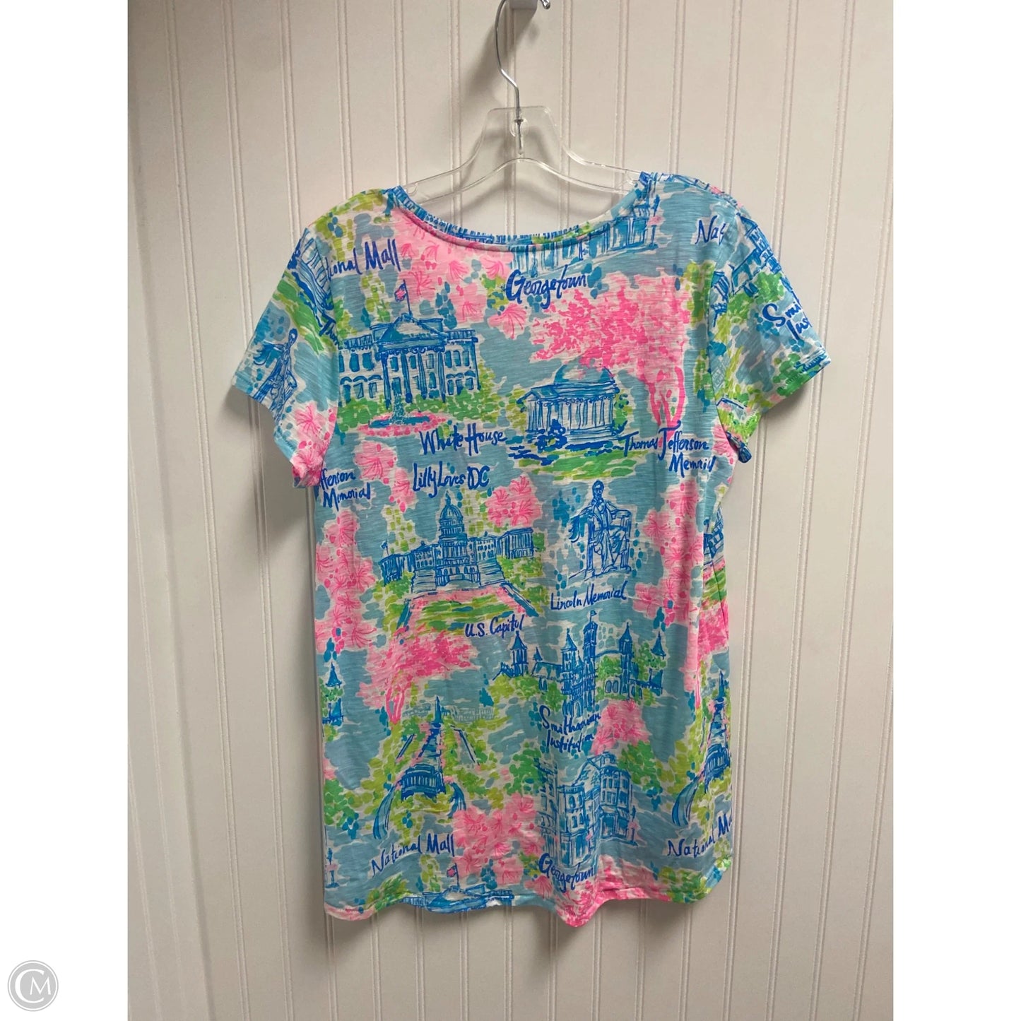 Top Short Sleeve Designer By Lilly Pulitzer In Multi-colored, Size: L