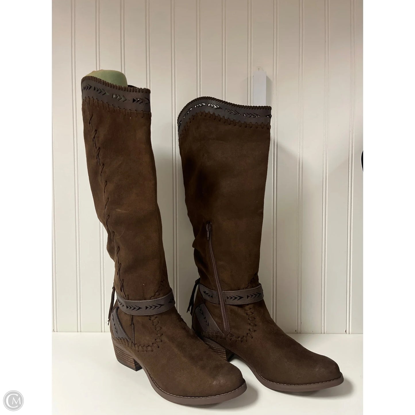 Boots Knee Heels By Not Rated In Brown, Size: 8.5