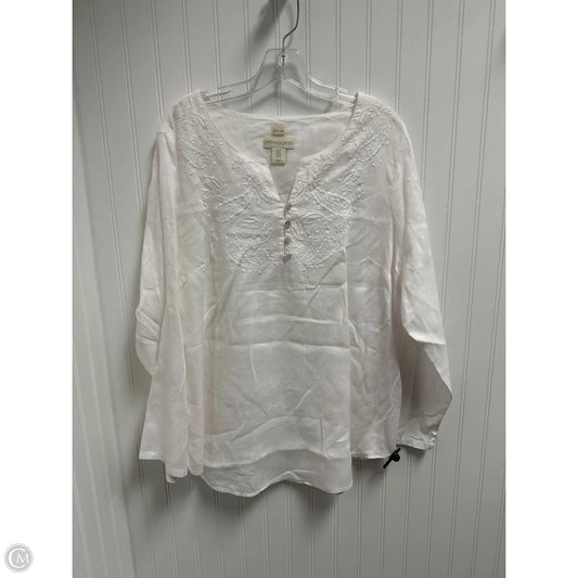 Top Long Sleeve By Cynthia Rowley In White, Size: 1x