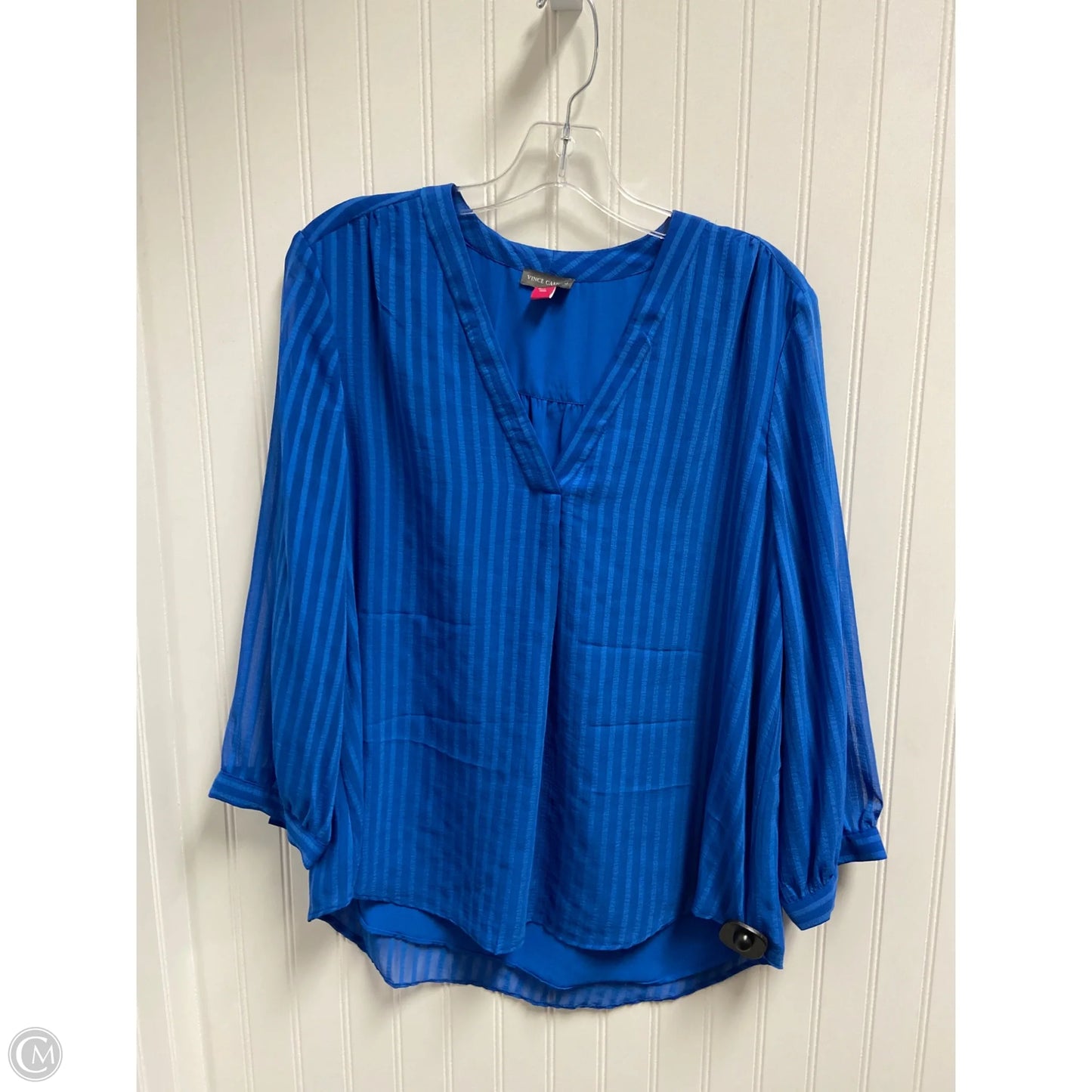 Top Long Sleeve By Vince Camuto In Blue, Size: L