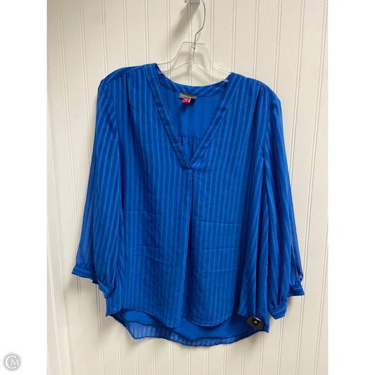 Top Long Sleeve By Vince Camuto In Blue, Size: L