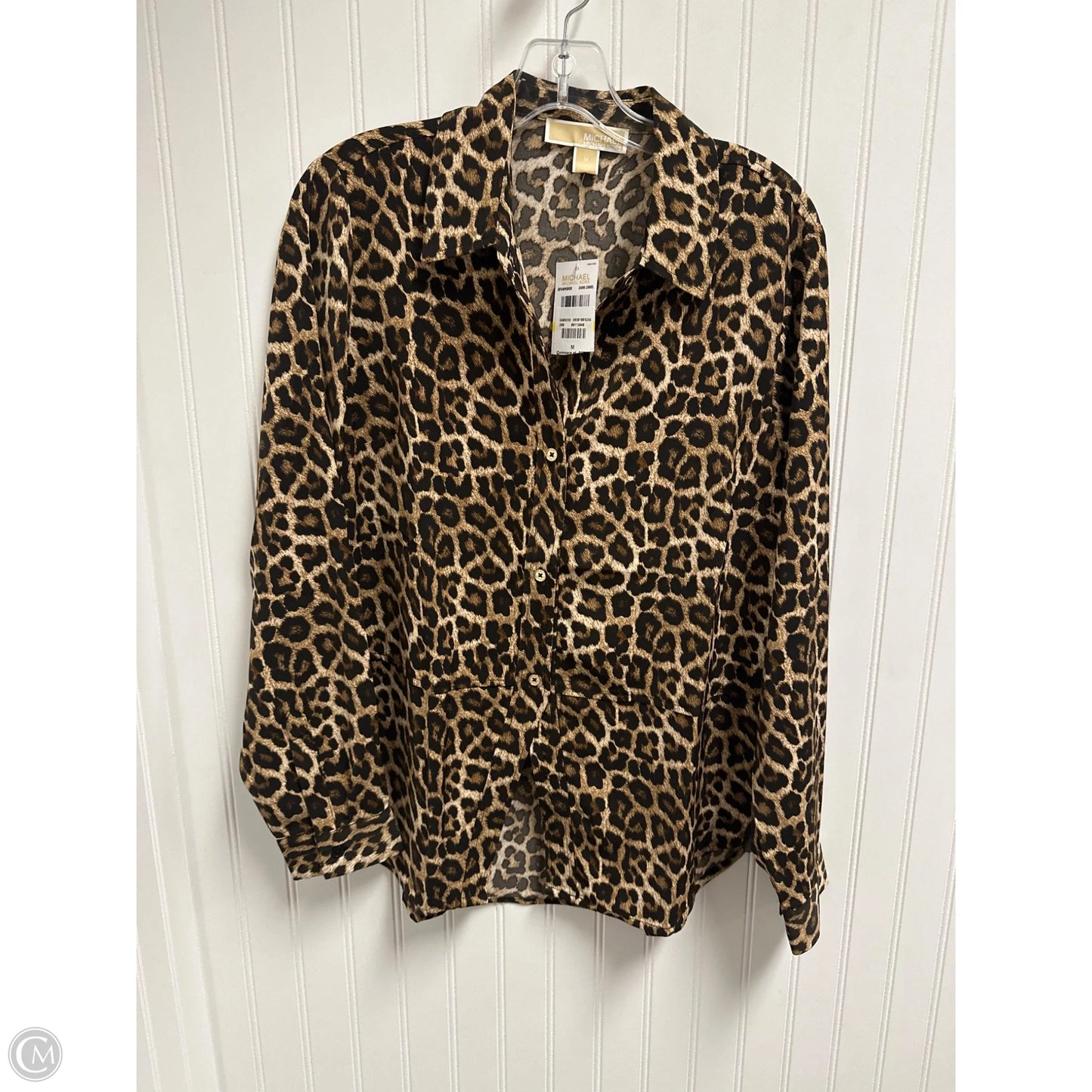 Top Long Sleeve By Michael By Michael Kors In Animal Print, Size: M