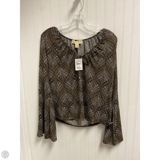 Top Long Sleeve By Michael By Michael Kors In Black & Brown, Size: M