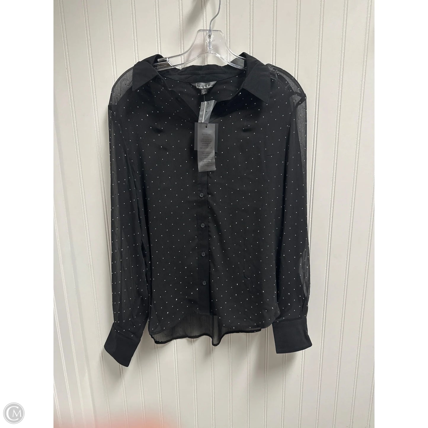 Top Long Sleeve By Nicole Miller In Black, Size: M