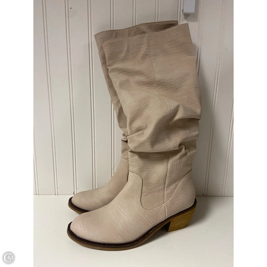 Boots Knee Heels By Corkys In Beige, Size: 8