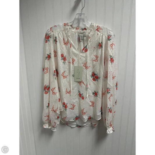 Top Long Sleeve By Joie In White, Size: M