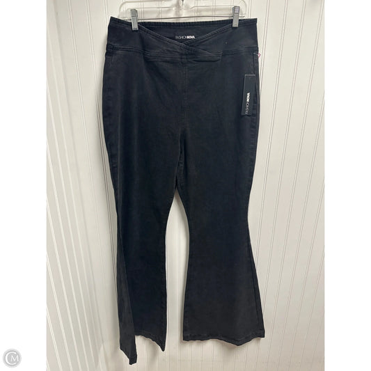 Jeans Wide Leg By Fashion Nova In Black Denim, Size: 14