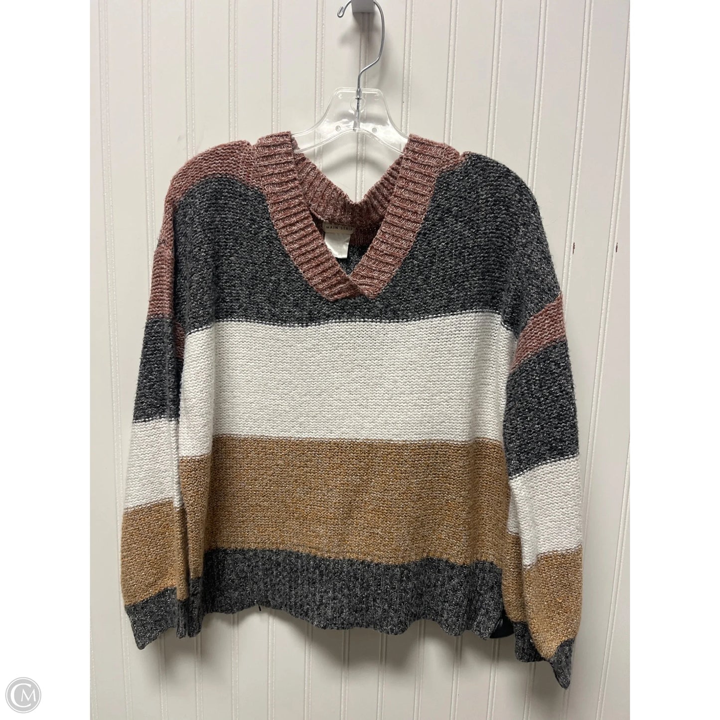 Sweater By Main Strip In Blue & Brown, Size: S