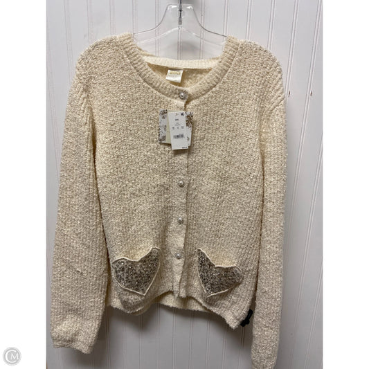 Sweater Cardigan By Clothes Mentor In Beige, Size: 1x
