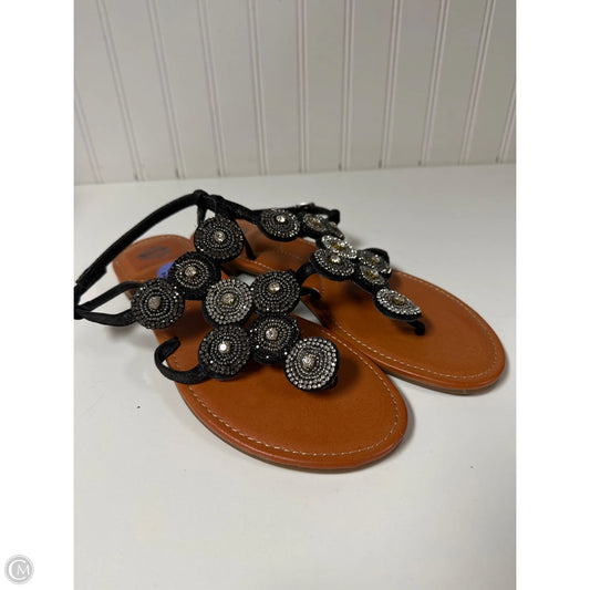 Sandals Flats By Yellow Box In Black & Brown, Size: 8.5