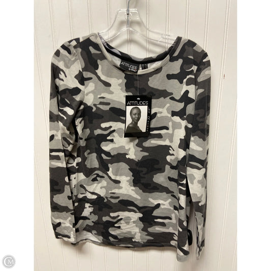 Top Long Sleeve Basic By Attitude In Camouflage Print, Size: Xs