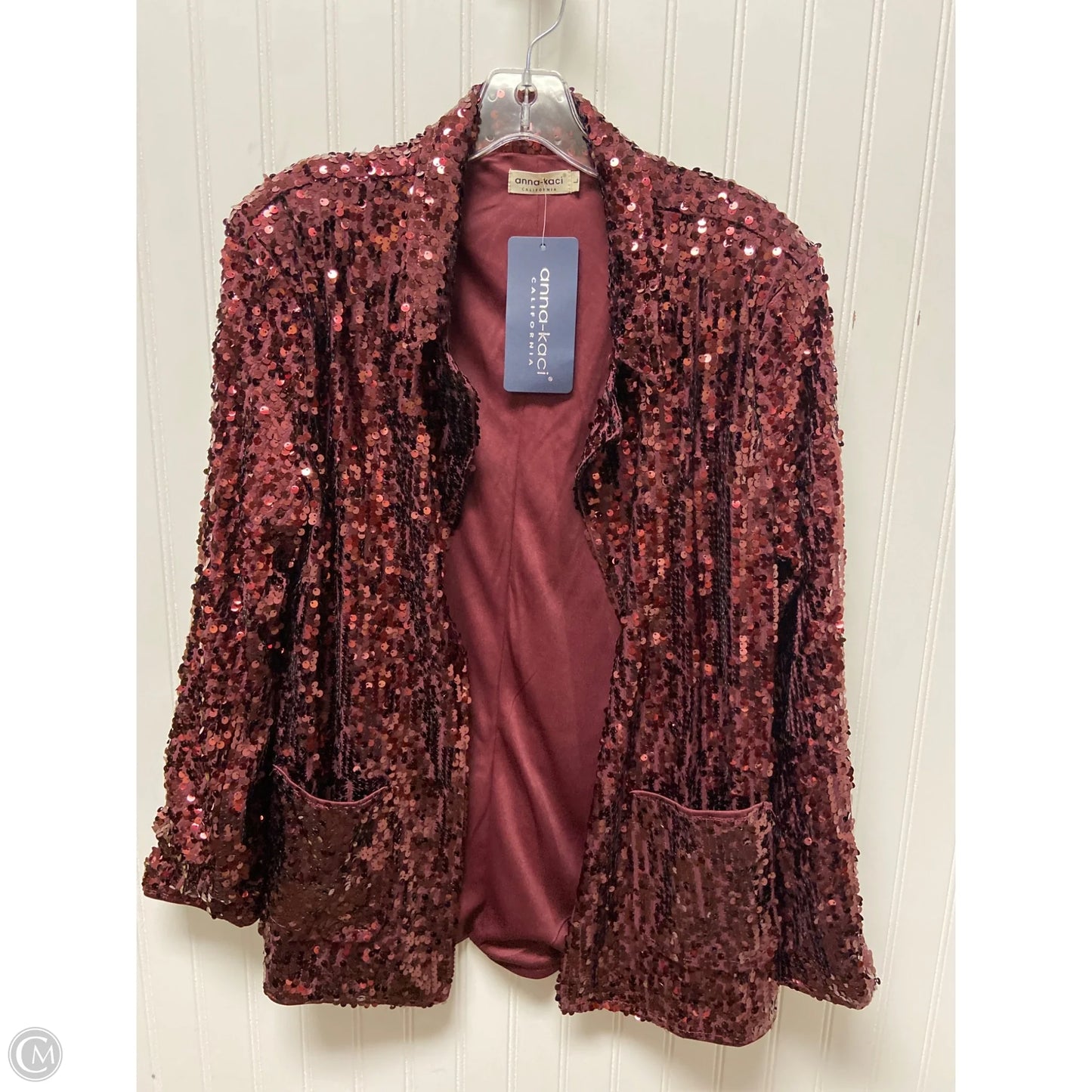 Blazer By Clothes Mentor In Purple, Size: L