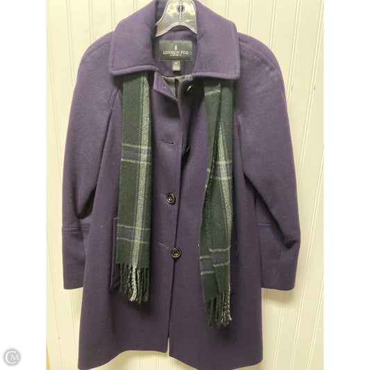 Coat Trench Coat By London Fog In Purple, Size: Xs