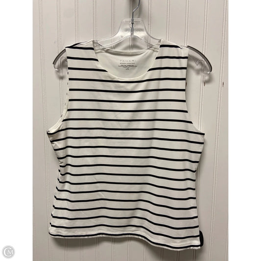 Top Sleeveless Basic By Tahari In Striped Pattern, Size: L
