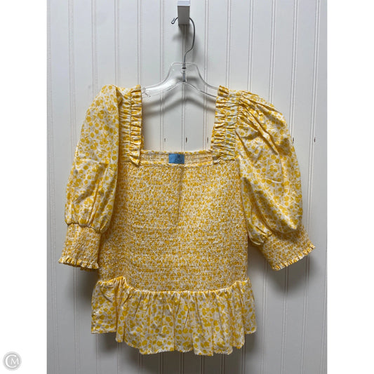 Top Short Sleeve By Cece In Yellow, Size: L
