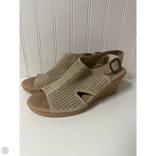 Sandals Heels Wedge By Earth In Cream, Size: 9