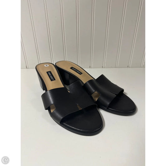 Sandals Heels Block By Nine West In Black, Size: 9