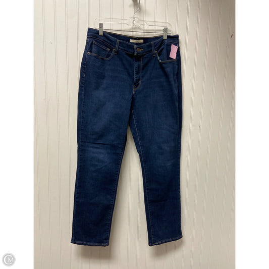 Jeans Straight By Levis In Blue Denim, Size: 14