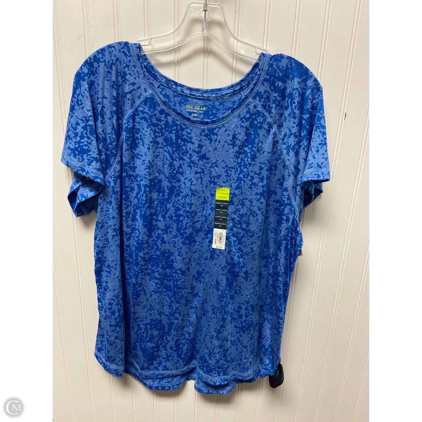 Athletic Top Short Sleeve By Tek Gear In Blue, Size: 1x