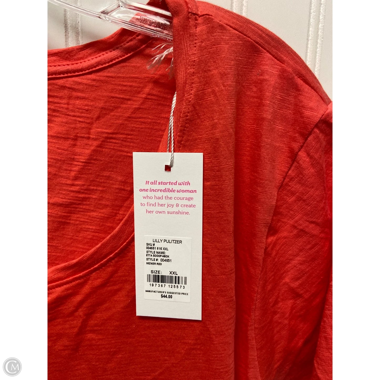 Top Short Sleeve Designer By Lilly Pulitzer In Red, Size: 1x