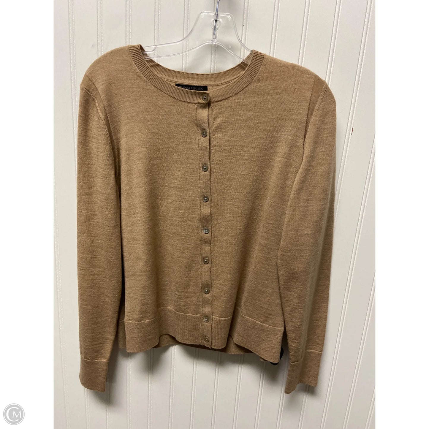 Sweater Cardigan By Banana Republic In Tan, Size: L