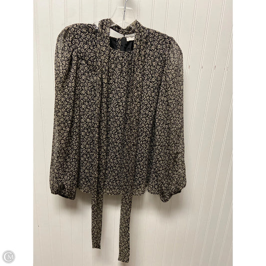 Top Long Sleeve By Loft In Black & Cream, Size: M