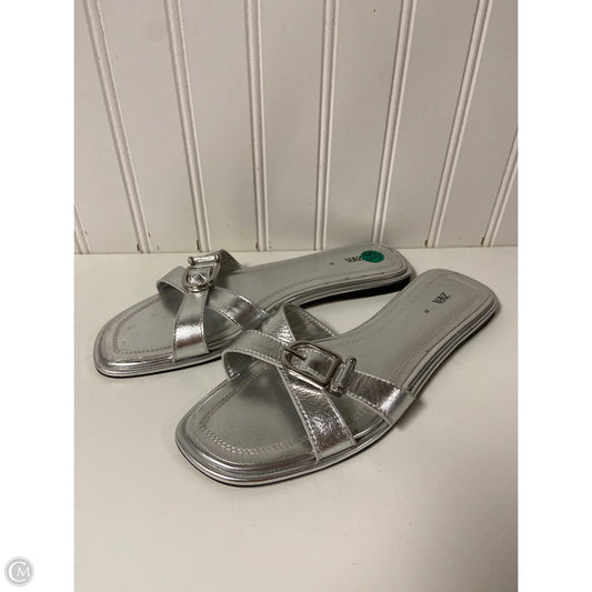 Sandals Flats By Zara In Silver, Size: 5.5