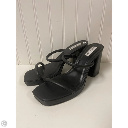Sandals Heels Block By Steve Madden In Black, Size: 11