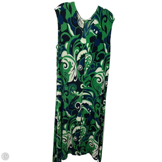 Dress Casual Maxi By Chicos In Blue & Green, Size: Xl