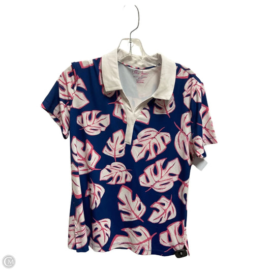 Athletic Top Short Sleeve By Clothes Mentor In Blue & White, Size: M