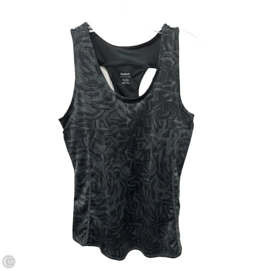Athletic Tank Top By Reebok In Black & Grey, Size: Xl