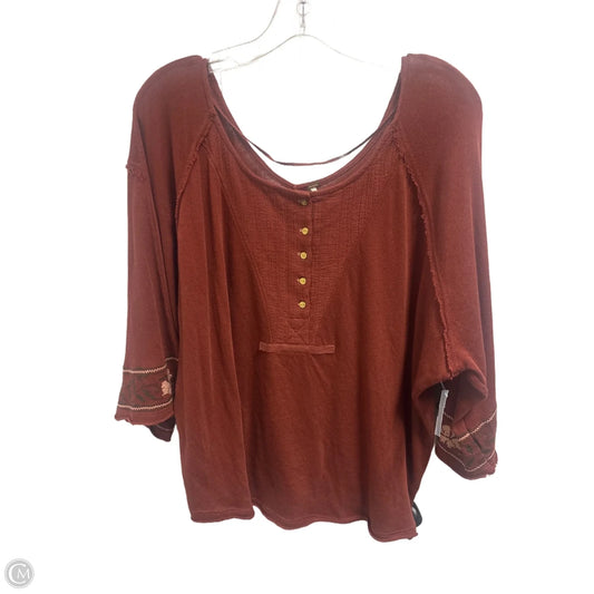 Top Long Sleeve By Free People In Orange, Size: Sp