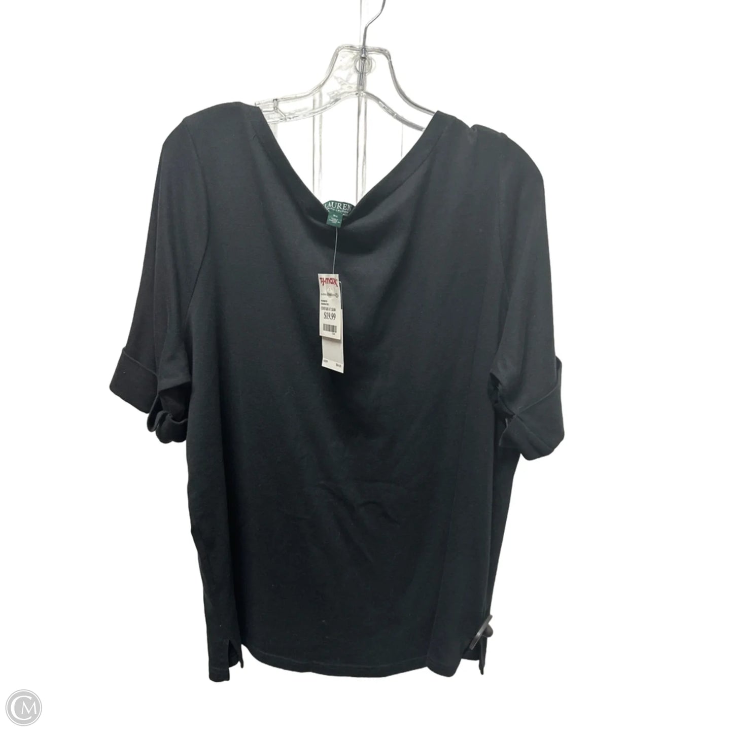 Top Short Sleeve Basic By Ralph Lauren In Black, Size: 3x