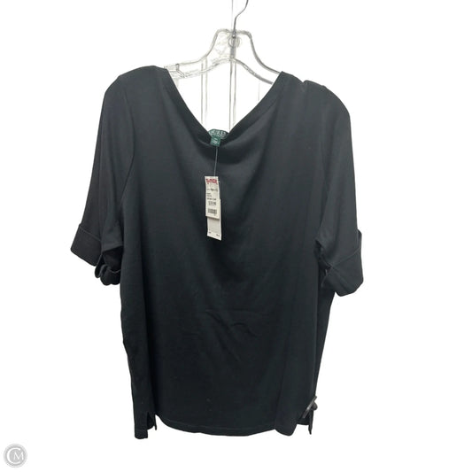 Top Short Sleeve Basic By Ralph Lauren In Black, Size: 3x