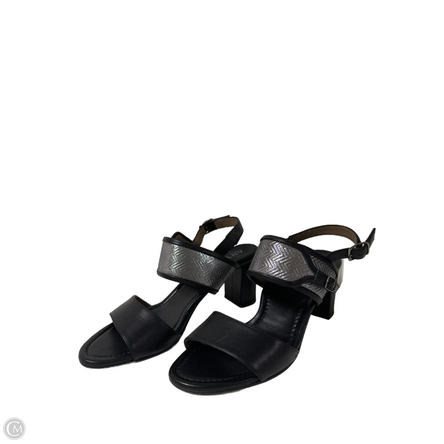 Sandals Heels Block By Clothes Mentor In Black, Size: 6