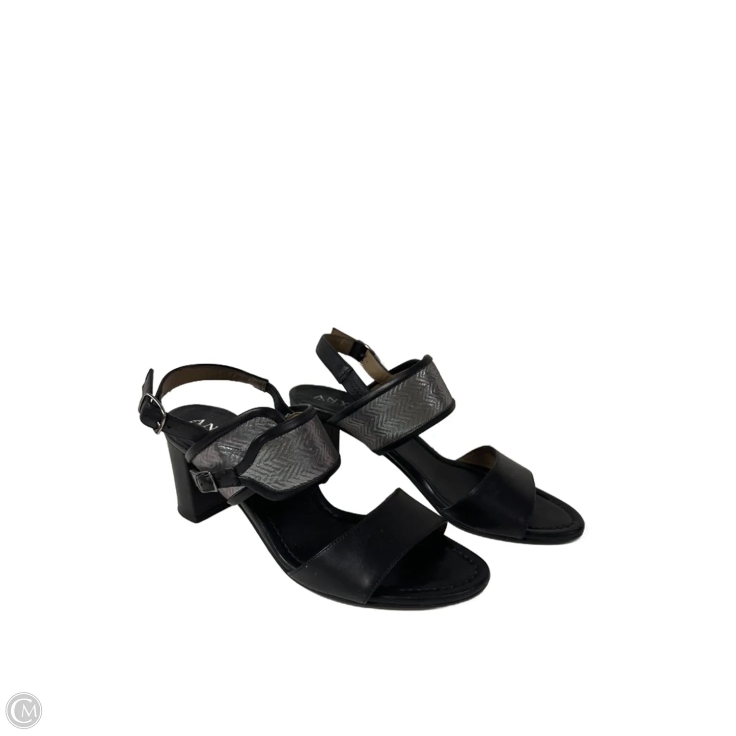 Sandals Heels Block By Clothes Mentor In Black, Size: 6