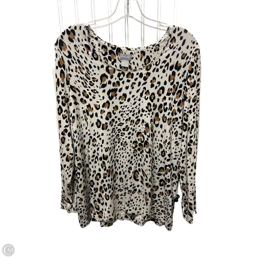 Top Long Sleeve Basic By Chicos In Animal Print, Size: Xl