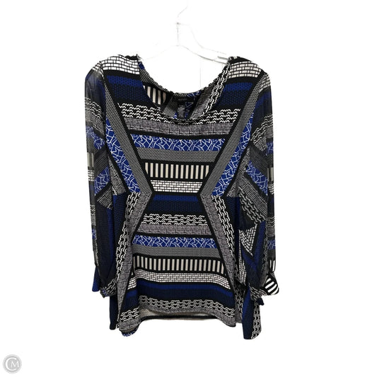 Top Long Sleeve By Alfani In Black & Blue, Size: Xlp