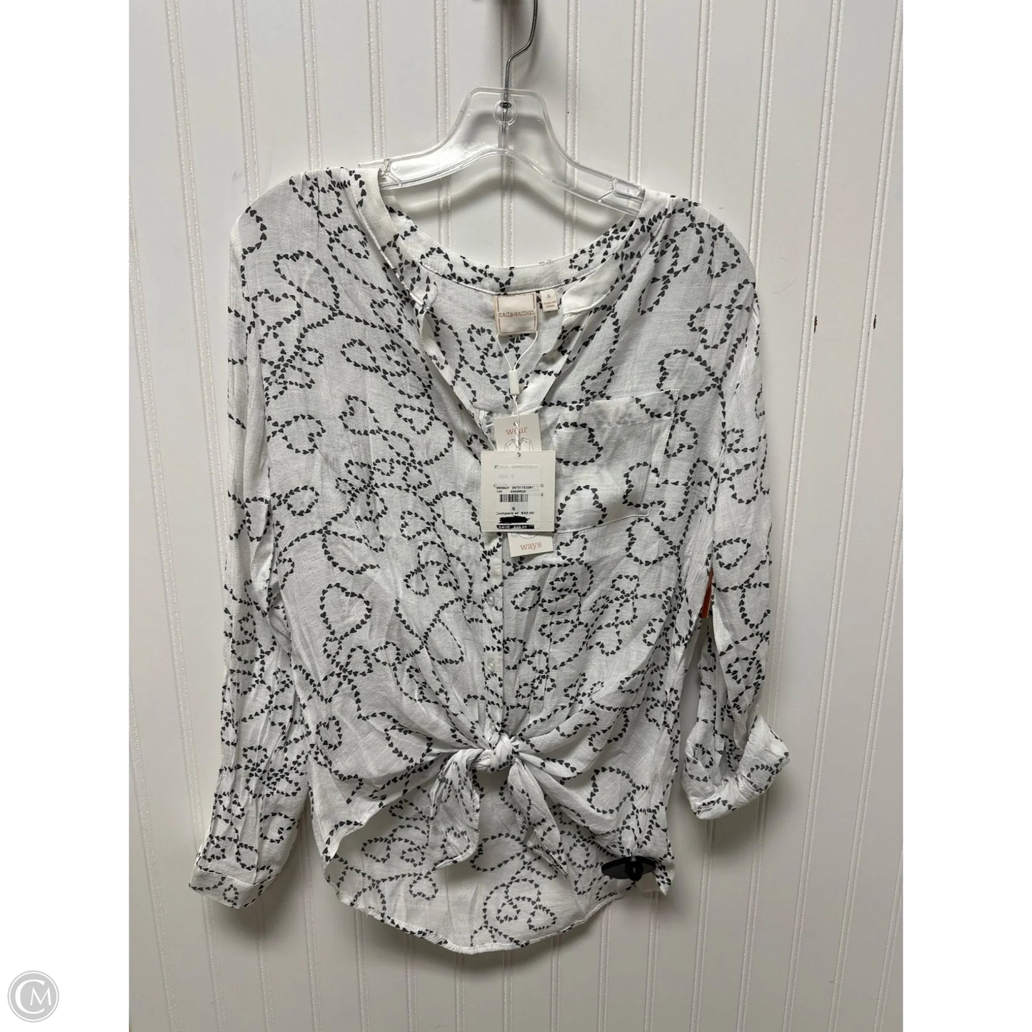 Top Long Sleeve By Zac And Rachel In White, Size: S