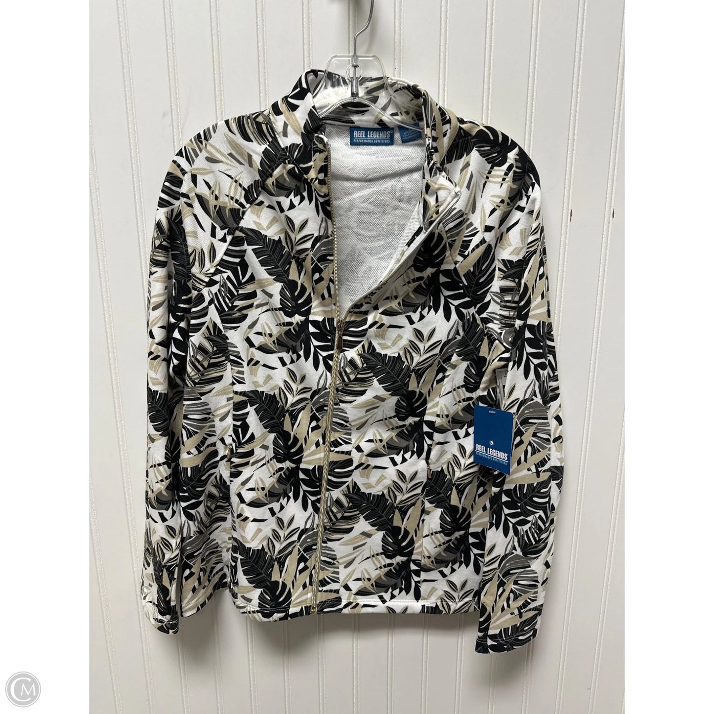 Athletic Jacket By Reel Legends In Black & Cream, Size: S