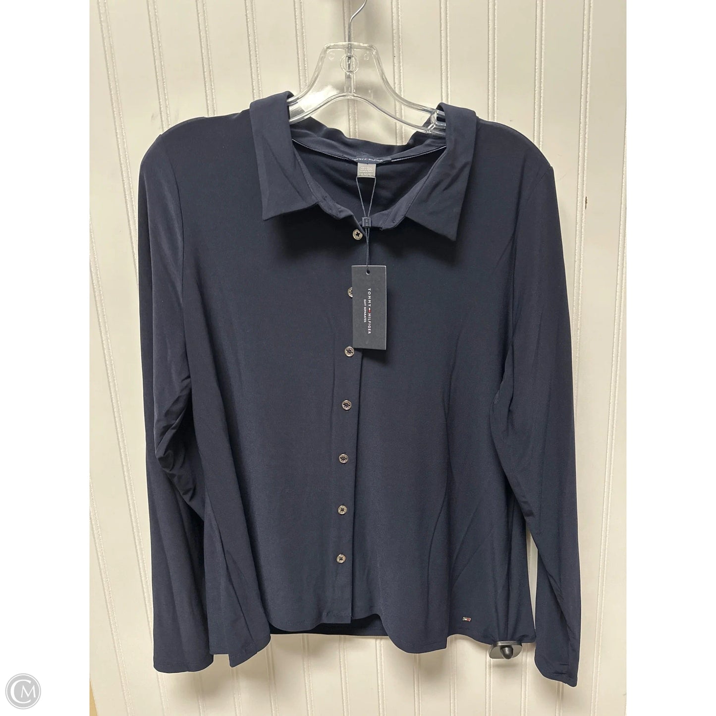 Top Long Sleeve Basic By Tommy Hilfiger In Navy, Size: Xl