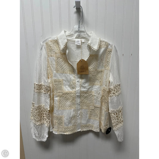 Top Long Sleeve By Clothes Mentor In White, Size: M