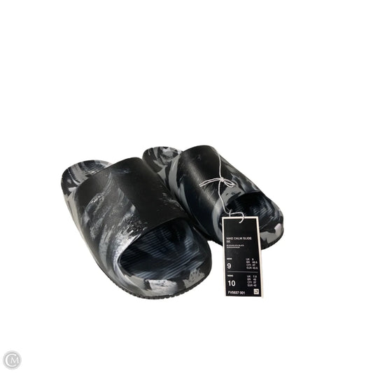 Sandals Flats By Adidas In Black & Grey, Size: 10