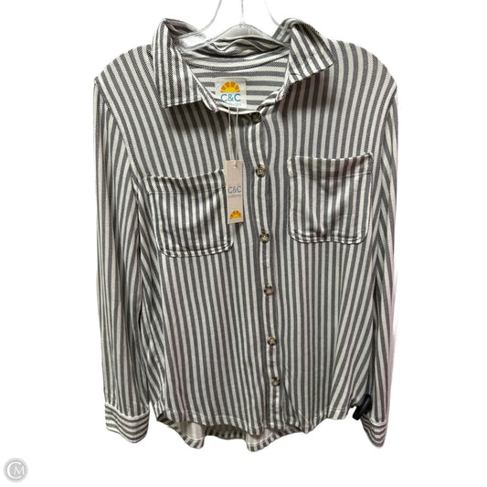 Top Long Sleeve Basic By C And C In Striped Pattern, Size: M