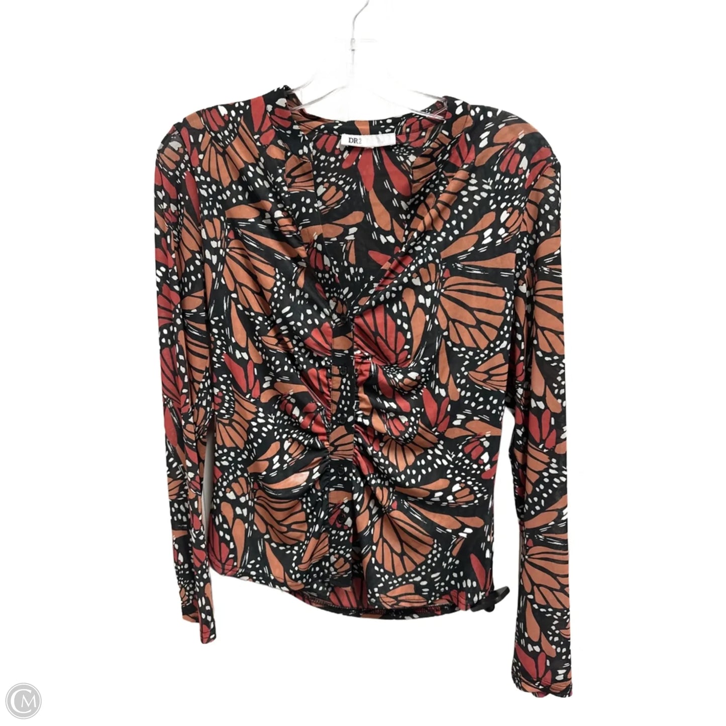 Top Long Sleeve By Dr2 In Black & Orange, Size: S