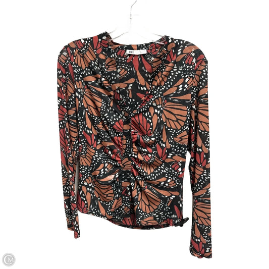Top Long Sleeve By Dr2 In Black & Orange, Size: S