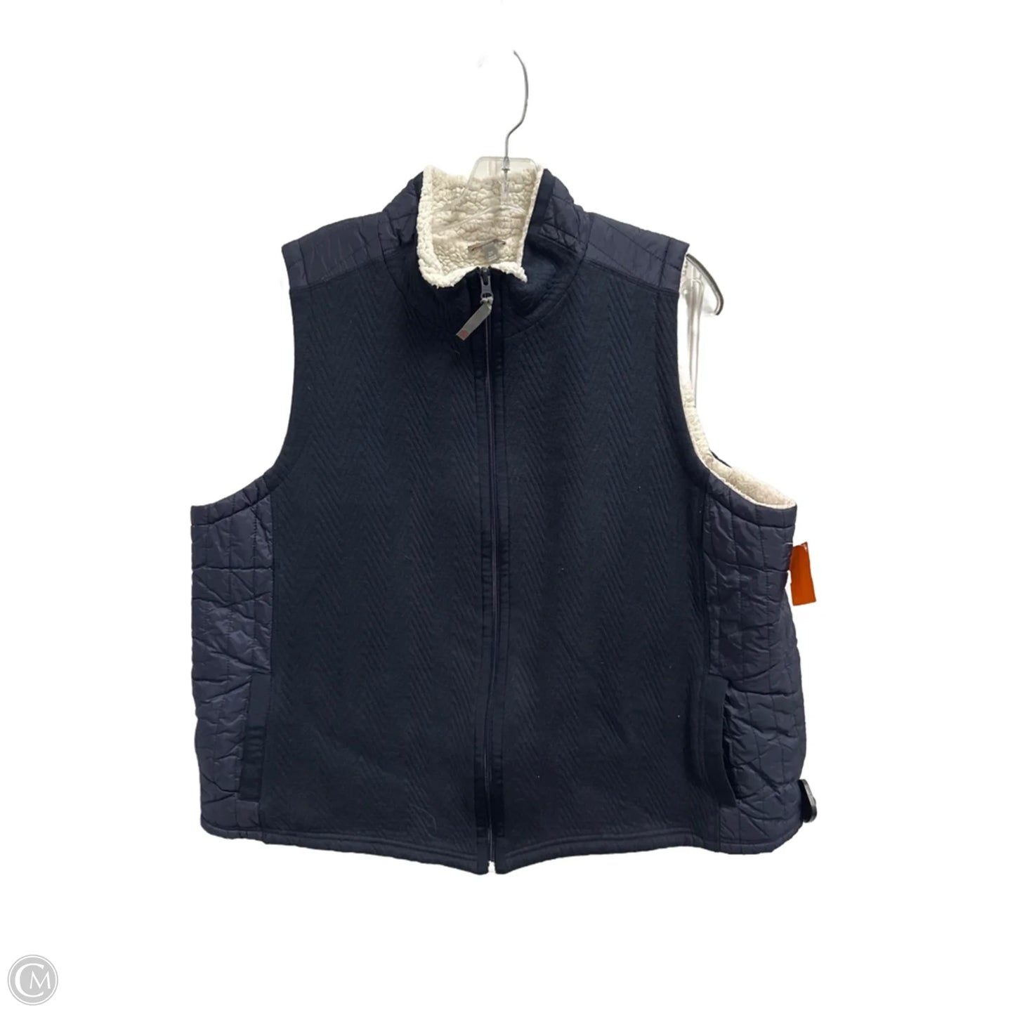 Jacket Fleece By Talbots In Navy, Size: 2x