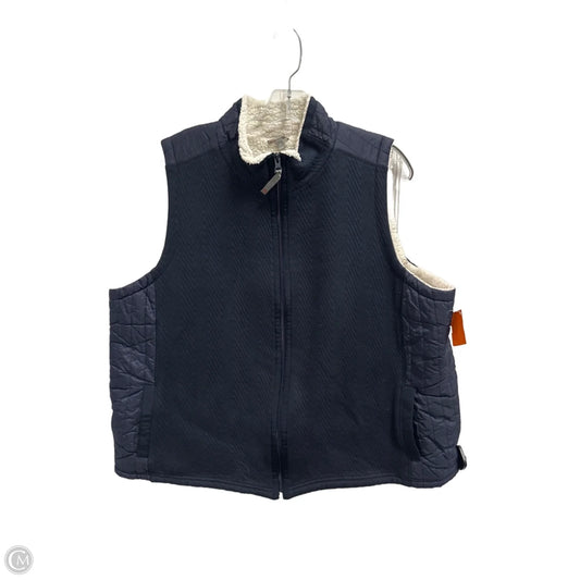 Jacket Fleece By Talbots In Navy, Size: 2x