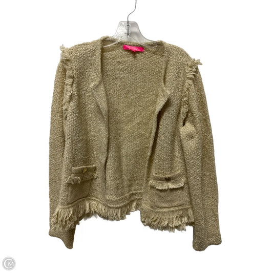 Sweater Cardigan Designer By Lilly Pulitzer In Gold, Size: Xl